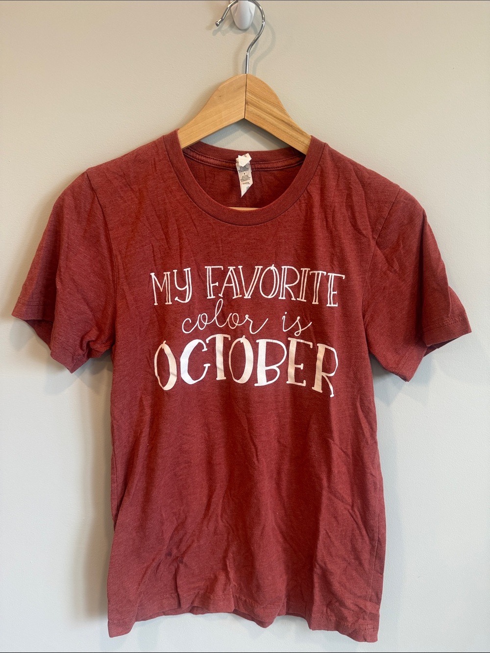 Graphic Tee - My Favorite Color Is October - Burgundy Women’s Top
